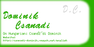 dominik csanadi business card